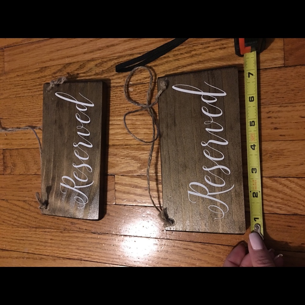 Mini wood reserved signs for wedding or any event!